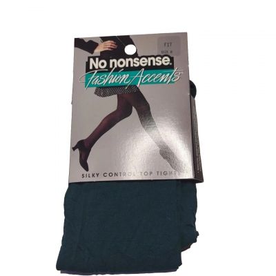 Vtg 90s No Nonsense Fashion Accents Silky control top Tights Sz B Pine FI7 green